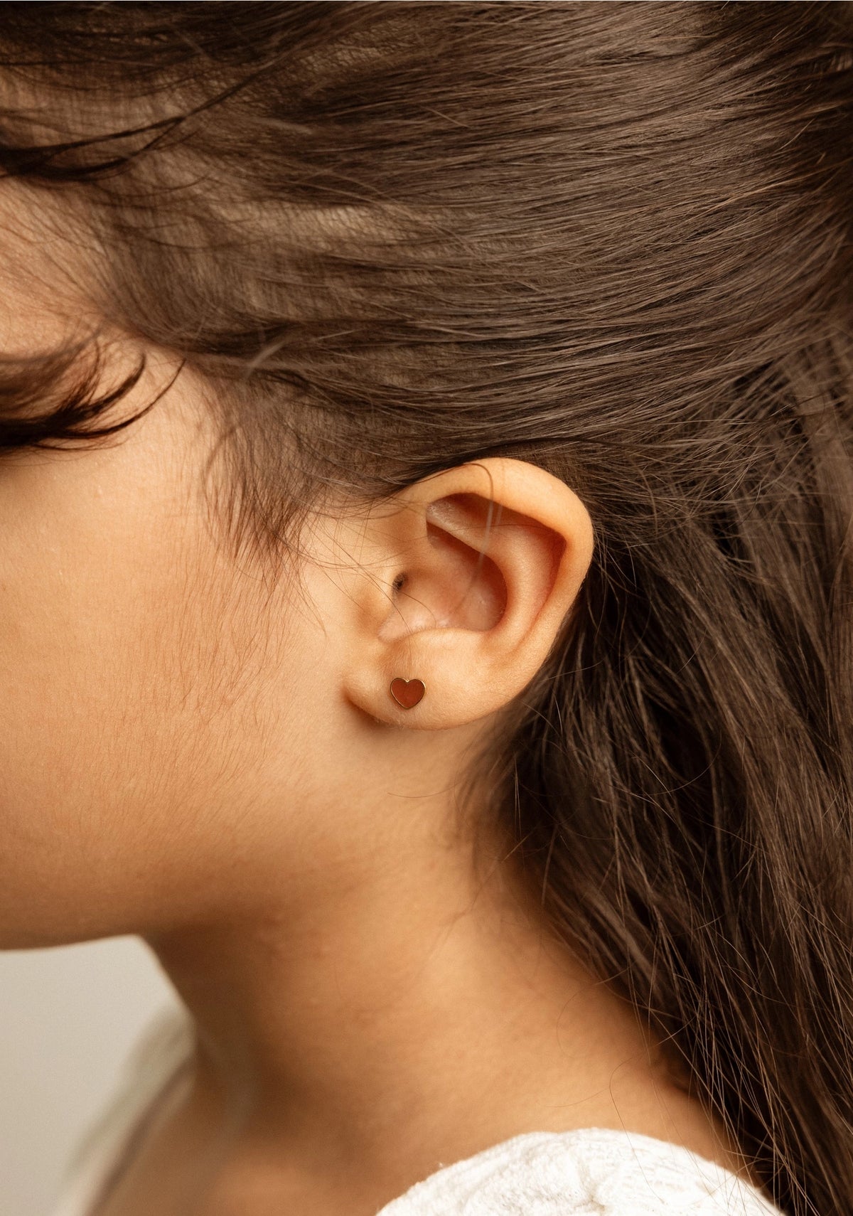 Hypoallergene kinderoorbellen goldplated Tiny Heart | schroefsluiting