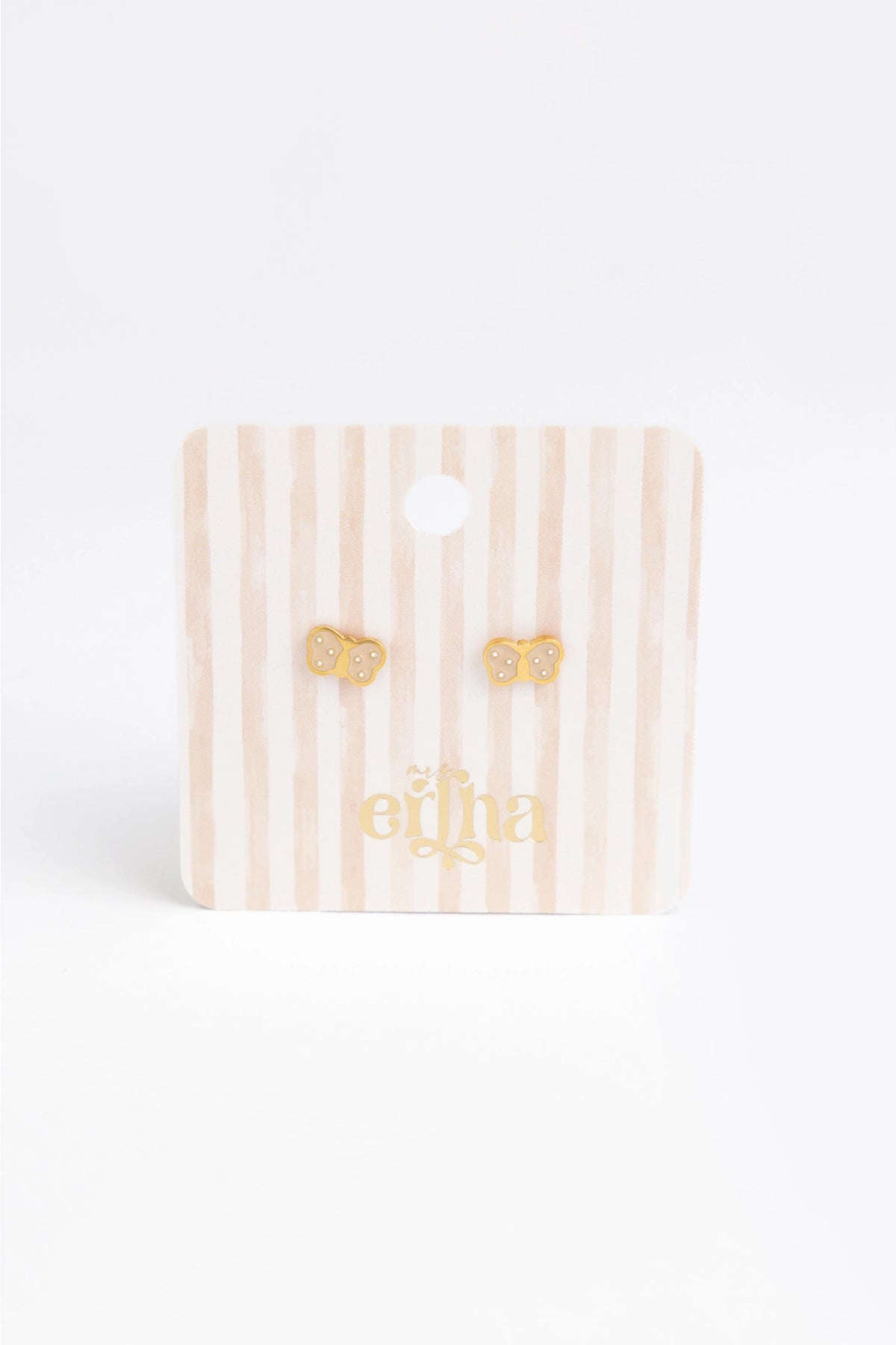 Hypoallergene kinderoorbellen goldplated Mini Butterfly | schroefsluiting
