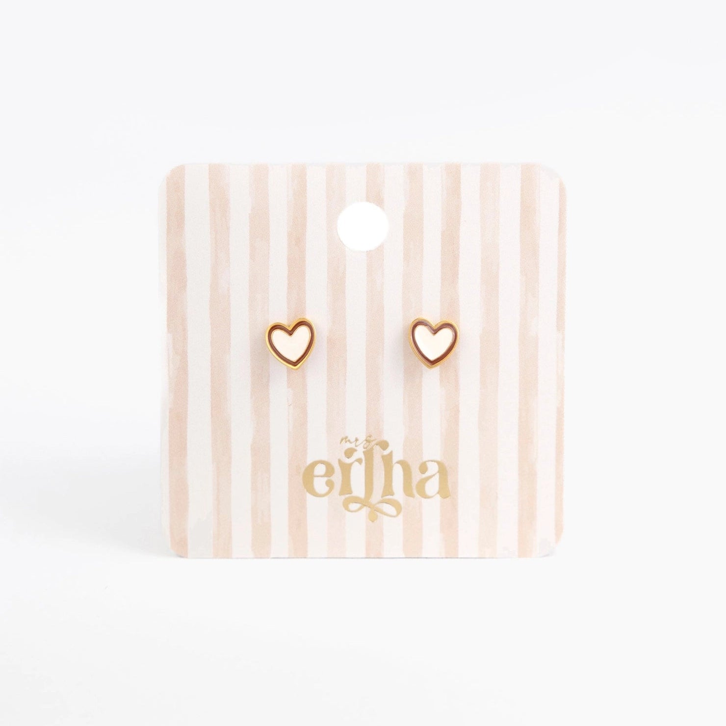 Hypoallergene kinderoorbellen goldplated Duo Heart | schroefsluiting