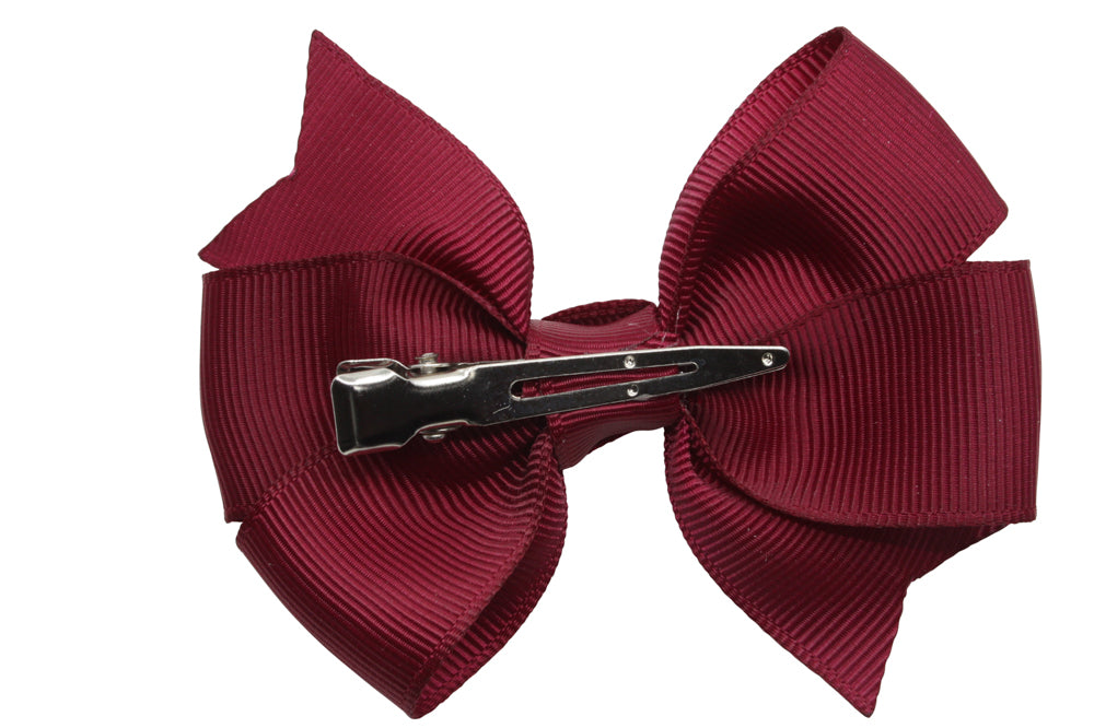 Large burgundy red hair bow style 1