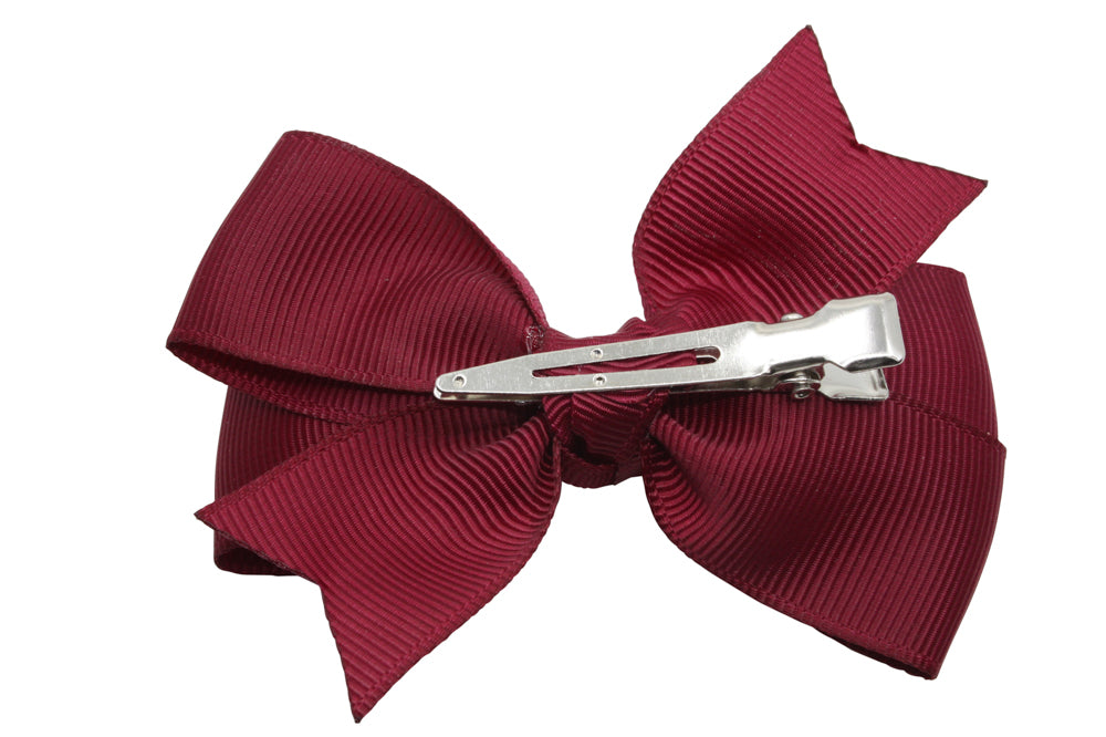 Large burgundy red hair bow style 2