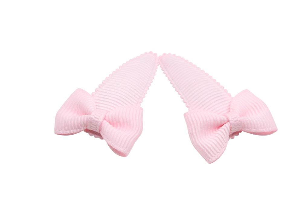 Baby haarspeldjes met strikjes - pearl pink