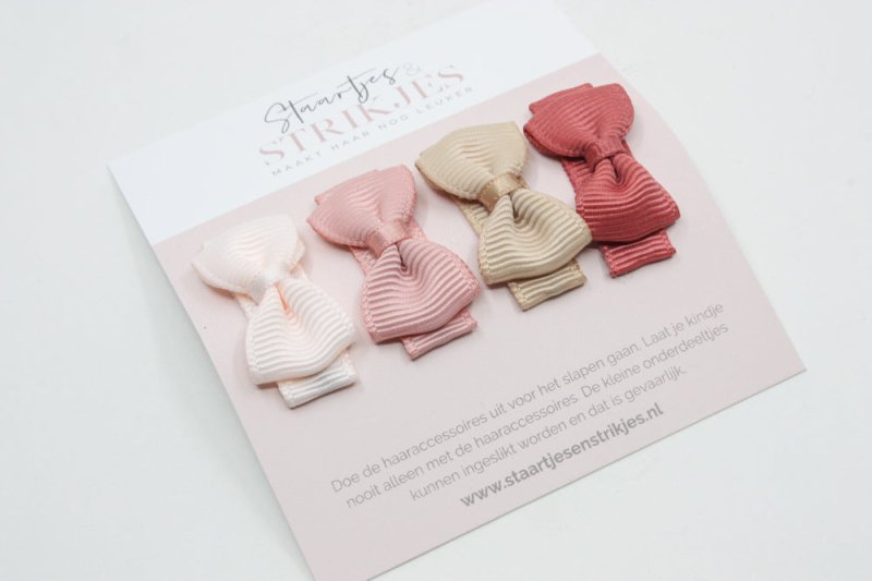 Baby haarspeldjes lint strikjes setje Nore - Staartjes en Strikjes