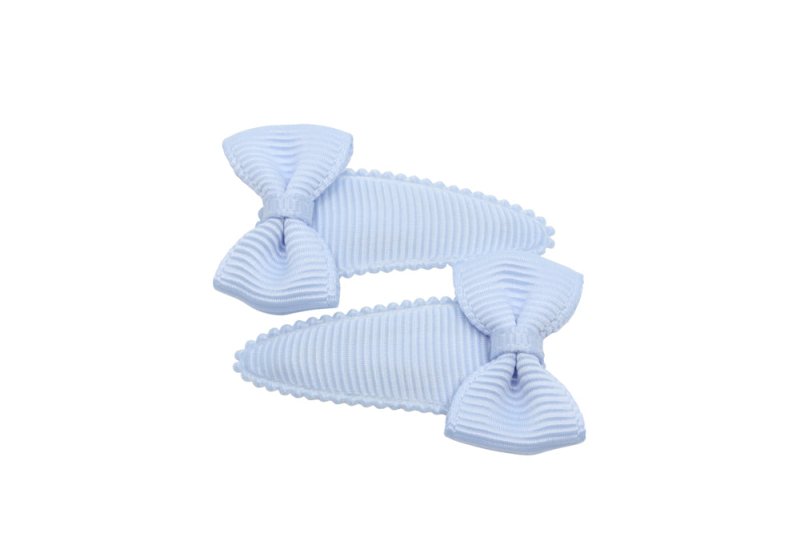 Baby haarspeldjes met strikjes licht blauw - Staartjes en Strikjes