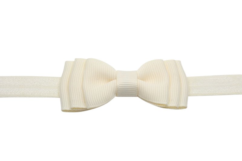 Babyhaarbandje strikje creme - Staartjes en Strikjes