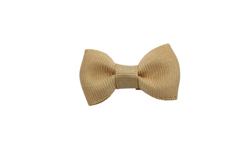 Baby/peuter haarstrikje klein goud met glittertje - Staartjes en Strikjes