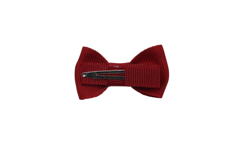 Baby/peuter haarstrikje klein warm rood - Staartjes en Strikjes