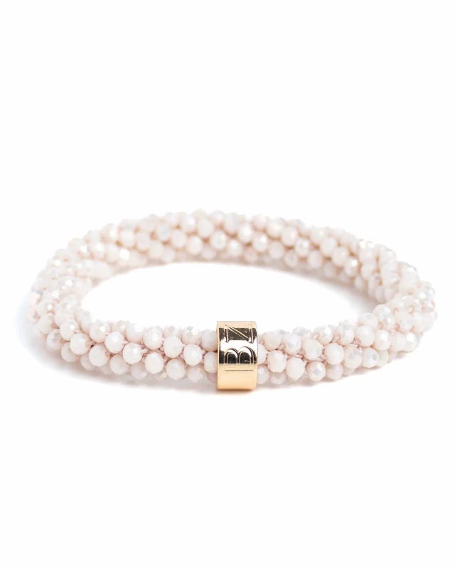 Banditz Beadz armband/haarelastiek - Ivory Soft Blush - Staartjes en Strikjes