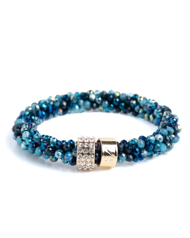 Banditz Beadz Lux armband/haarelastiek - Blue Mix - Staartjes en Strikjes