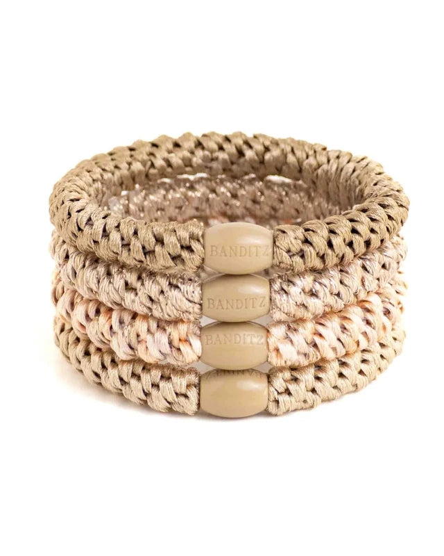 Banditz haarelastieken Combo - Powder Beige - Staartjes en Strikjes