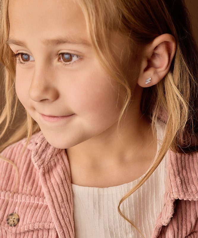 Blomdahl medical plastic oorbellen bliksem crystal – 8 mm - Staartjes en Strikjes