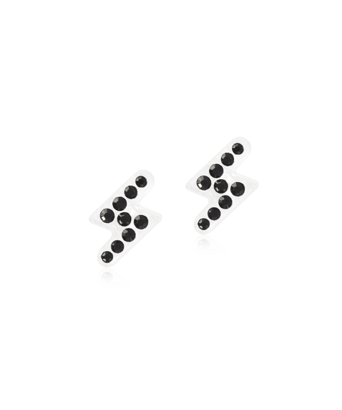 Blomdahl medical plastic oorbellen bliksem zwart – 8 mm - Staartjes en Strikjes