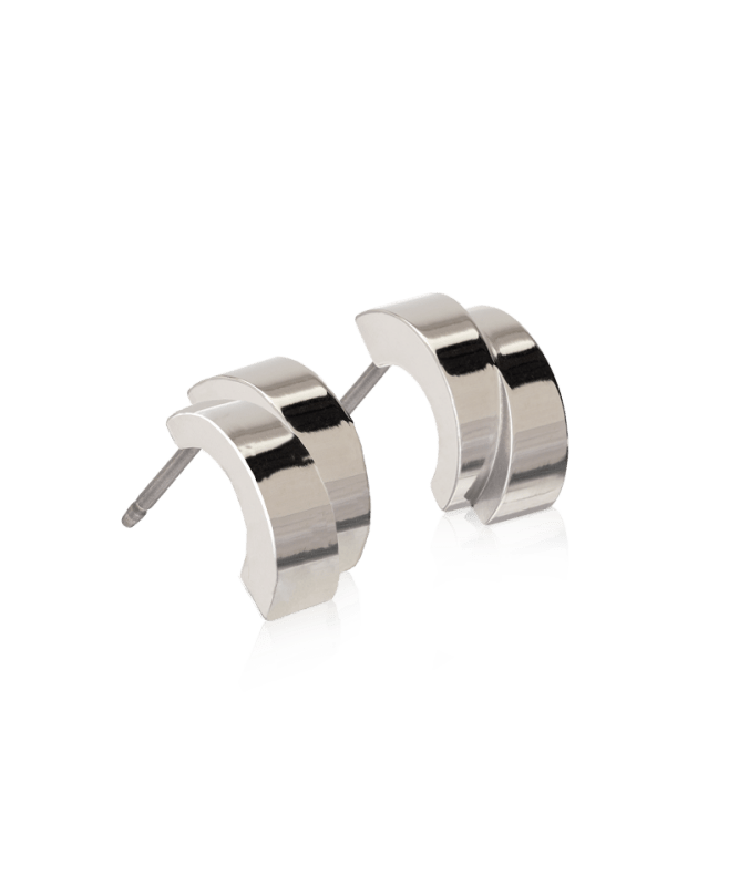 Blomdahl titanium boogoorbellen zilverkleurig split – 10 mm - Staartjes en Strikjes