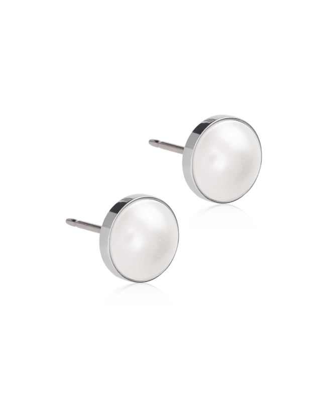 Blomdahl titanium knopjes met parel – 8 mm - Staartjes en Strikjes