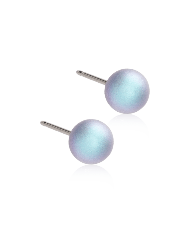 Blomdahl titanium pareloorbellen rainbow shimmer – 6 mm - Staartjes en Strikjes