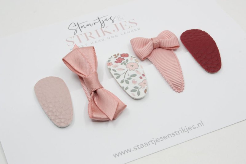 Cadeausetje babyhaarspeldjes Baukje - Staartjes en Strikjes