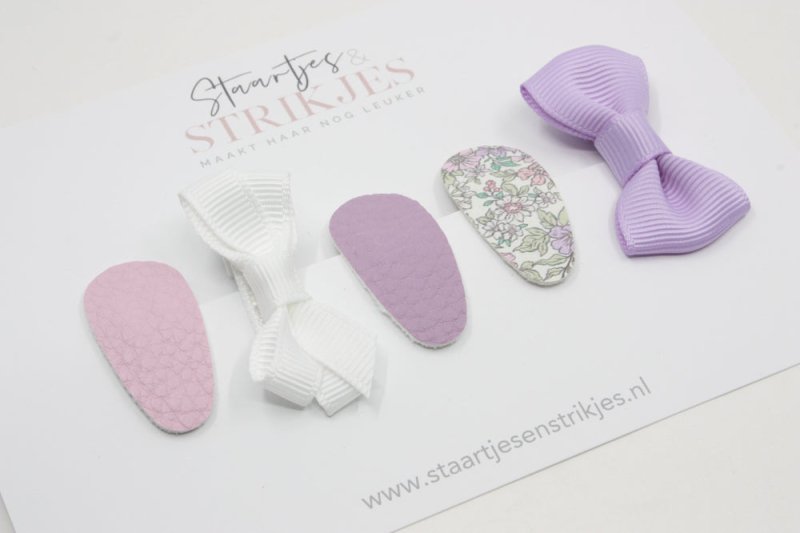 Cadeausetje babyhaarspeldjes Belle - Staartjes en Strikjes