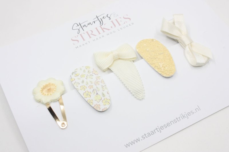 Cadeausetje babyhaarspeldjes Charlotte - Staartjes en Strikjes