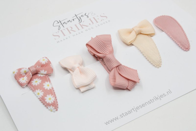 Cadeausetje babyhaarspeldjes Lies - Staartjes en Strikjes