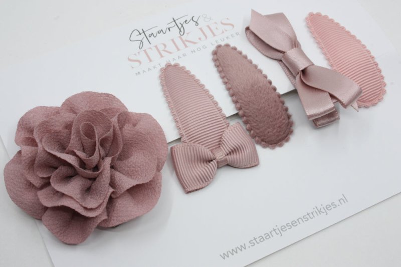 Cadeausetje haarspeldjes peuter/kleuter Nandi - Staartjes en Strikjes