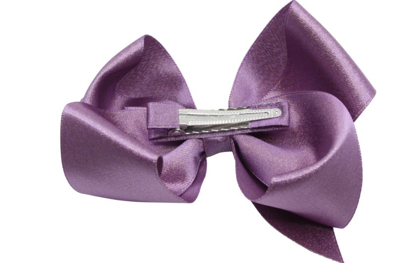 Grote haarstrik – paars glittertje - Staartjes en Strikjes