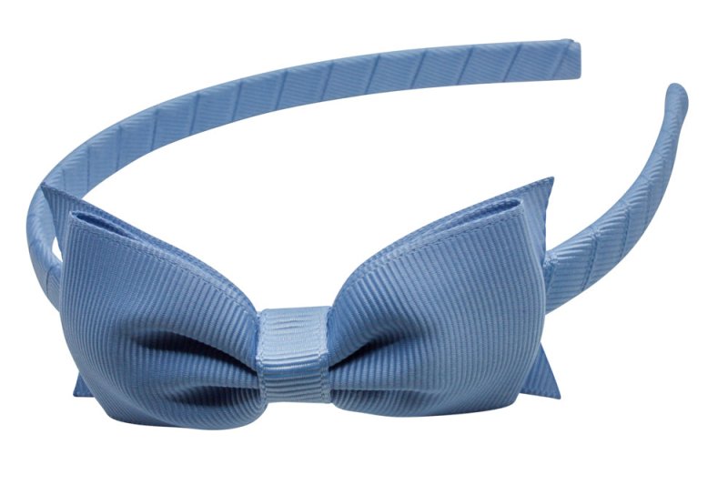 Haarband met strik – Zacht blauw - Staartjes en Strikjes