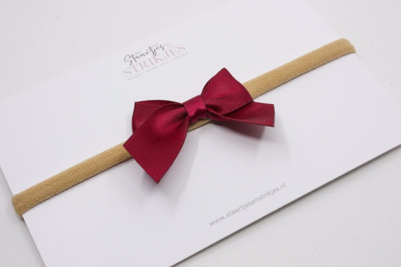 Haarbandje Inaya bordeaux rood - Staartjes en Strikjes