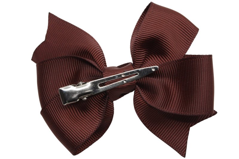 Haarstrik groot cappuccino bruin stijl 1 - Staartjes en Strikjes