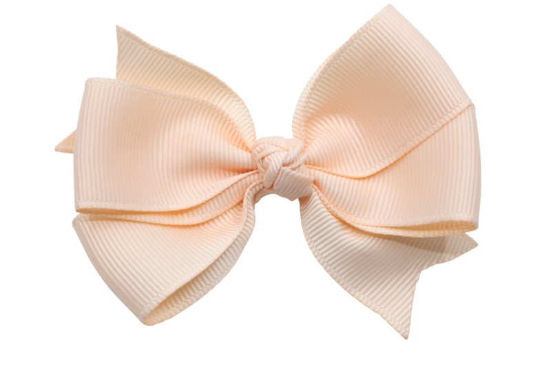 Haarstrik groot licht zalm/peach stijl 2 - Staartjes en Strikjes