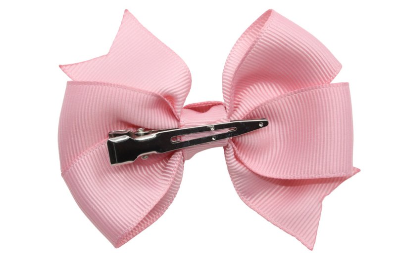 Haarstrik groot peony roze stijl 2 - Staartjes en Strikjes