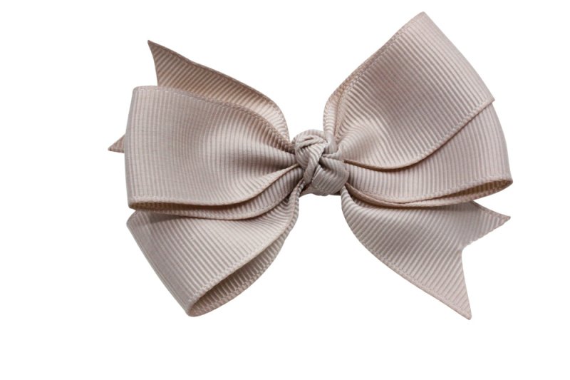 Haarstrik groot taupe stijl 2 - Staartjes en Strikjes