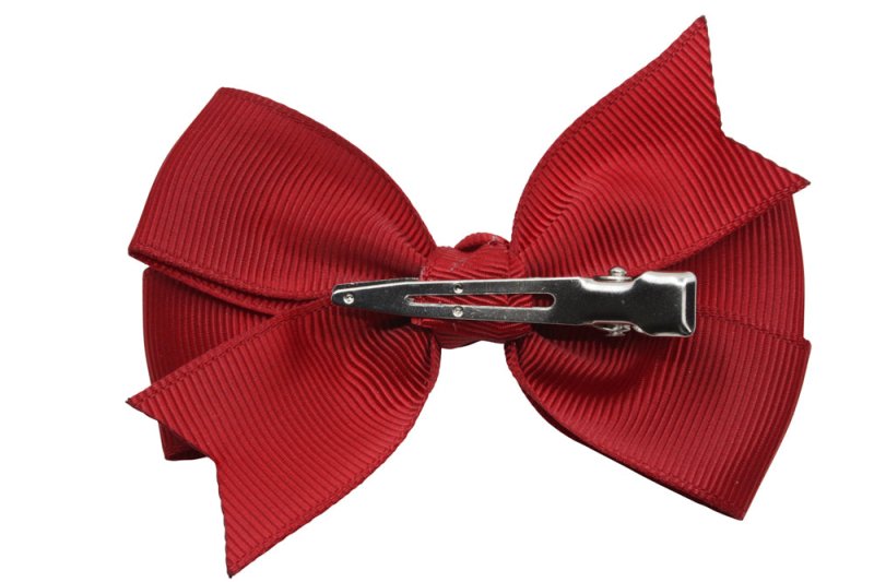 Haarstrik groot warm rood stijl 2 - Staartjes en Strikjes