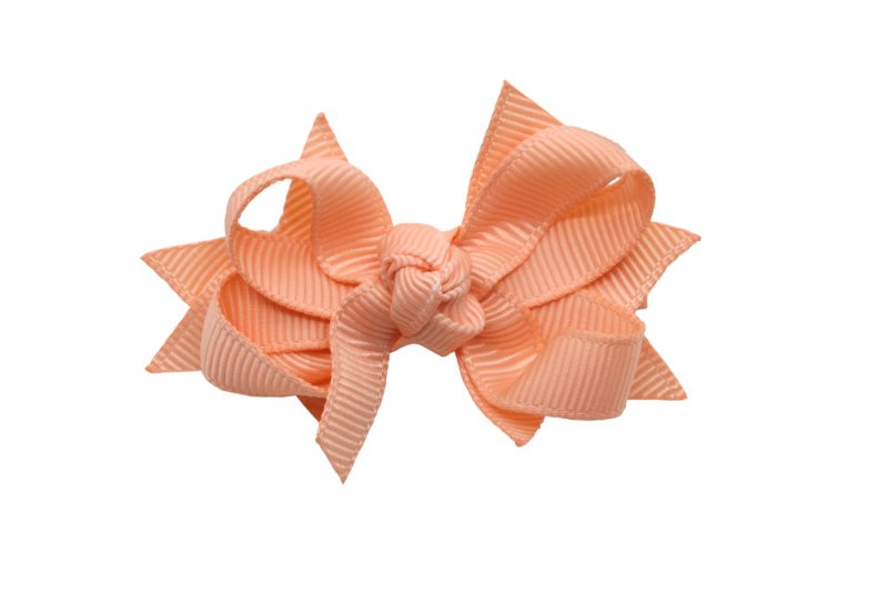 Haarstrikje 5 cm. zalm/peach - Staartjes en Strikjes