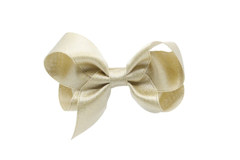 Haarstrikje – licht champagne glittertje - Staartjes en Strikjes