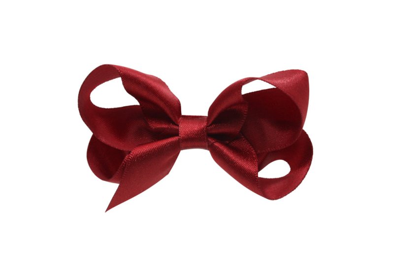 Haarstrikje – warm rood met glittertje - Staartjes en Strikjes