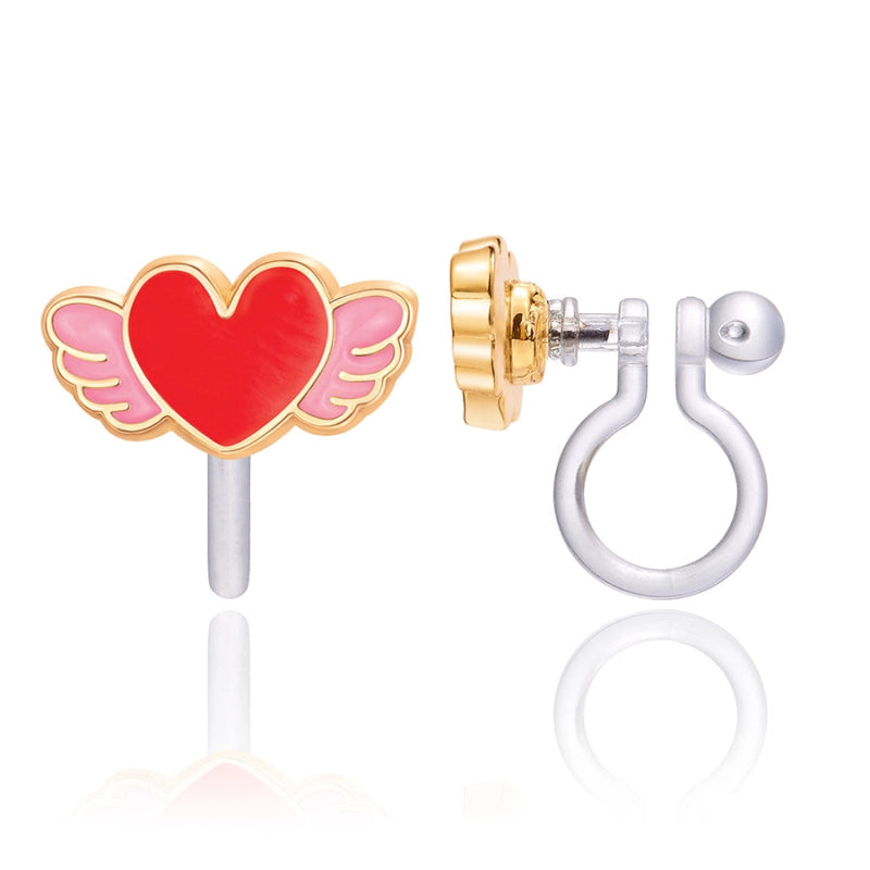 Hypoallergene kinder clip oorbellen Angel Heart - Staartjes en Strikjes
