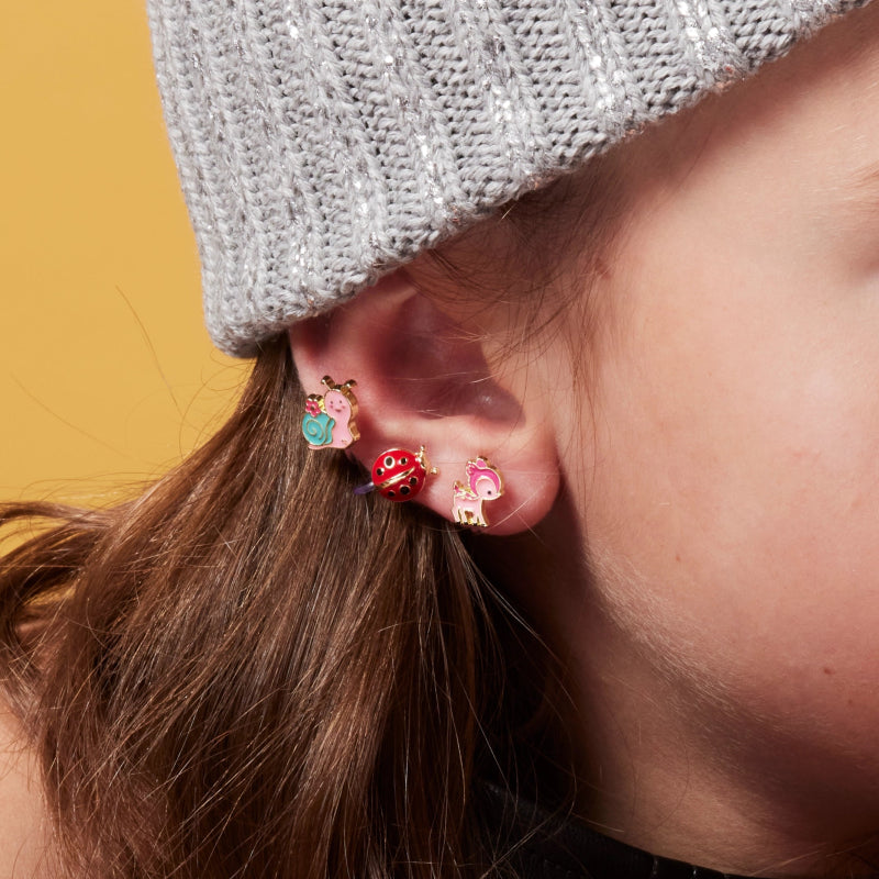 Hypoallergene kinder clip oorbellen Darling Deer - Staartjes en Strikjes