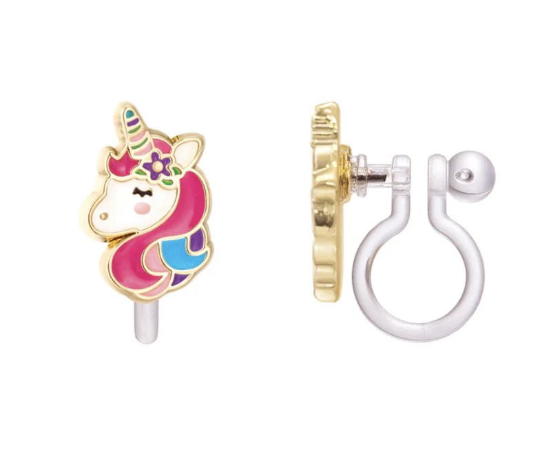 Hypoallergene kinder clip oorbellen eenhoorn - Staartjes en Strikjes