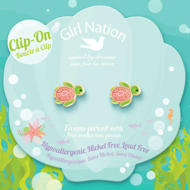 Hypoallergene kinder clip oorbellen schilpad - Staartjes en Strikjes