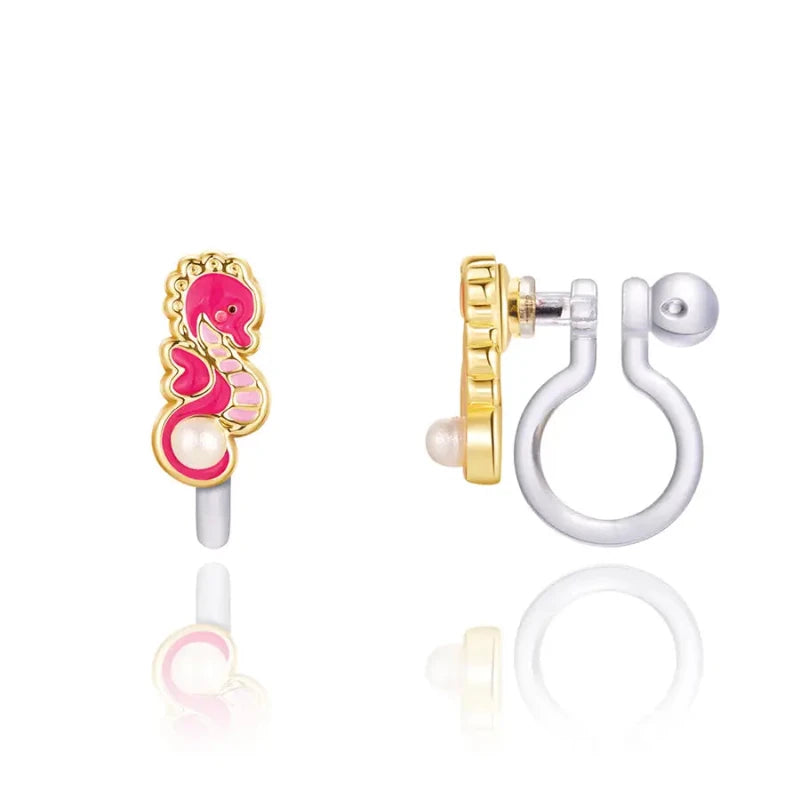 Hypoallergene kinder clip oorbellen Seahorse - Staartjes en Strikjes