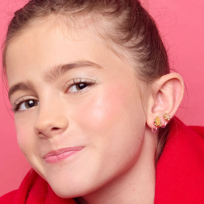 Hypoallergene kinder clip oorbellen Snow Flake Magic - Staartjes en Strikjes