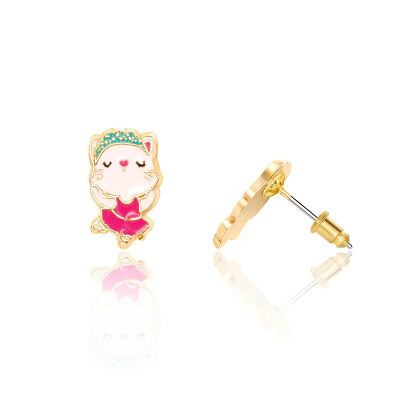 Hypoallergene kinderoorbellen Ballerina Kitty Cutie - Staartjes en Strikjes