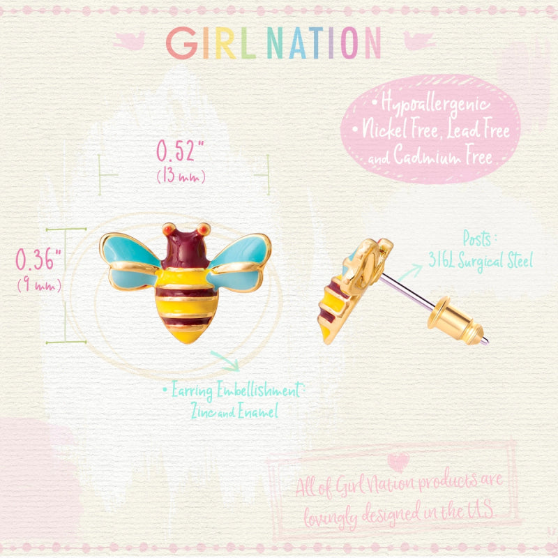 Hypoallergene kinderoorbellen bijtjes - Staartjes en Strikjes