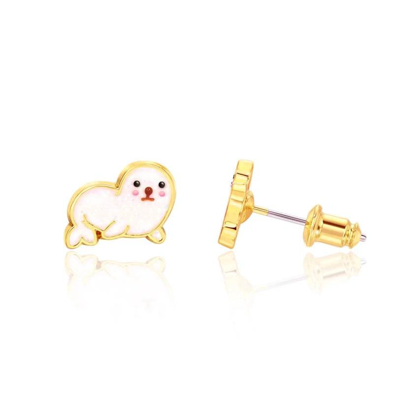 Hypoallergene kinderoorbellen cadeausetje Seal & Penguin - Staartjes en Strikjes
