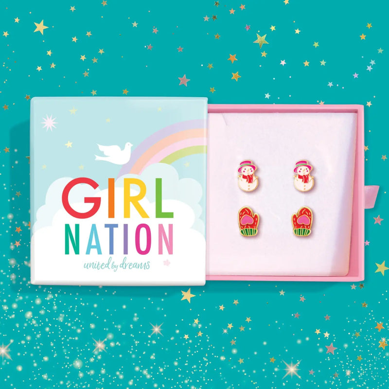 Hypoallergene kinderoorbellen cadeausetje Snow Day Fun - Staartjes en Strikjes