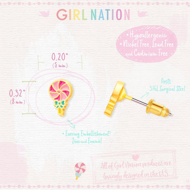 Hypoallergene kinderoorbellen Candy Pop - Staartjes en Strikjes