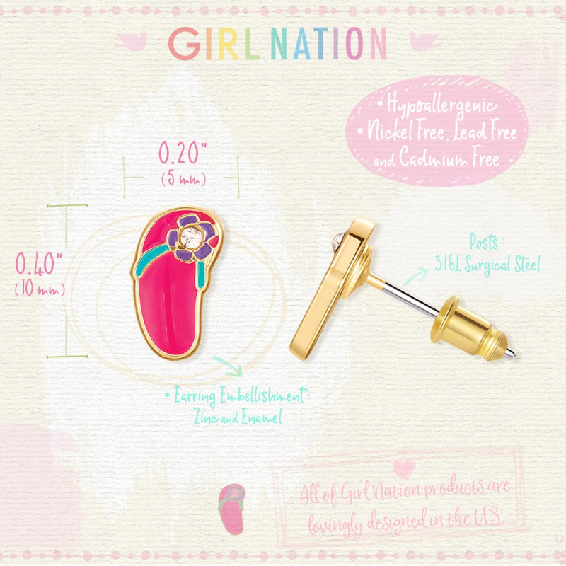 Hypoallergene kinderoorbellen flip flop - Staartjes en Strikjes