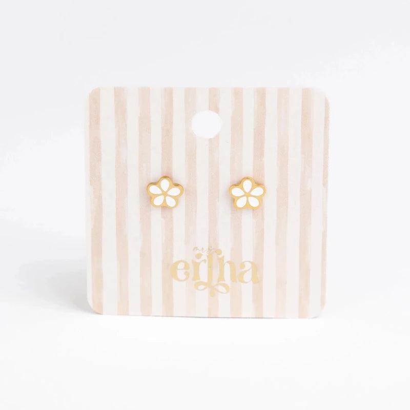 Hypoallergene kinderoorbellen goldplated Pure Petal | schroefsluiting - Staartjes en Strikjes