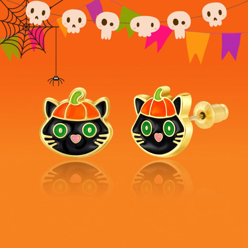 Hypoallergene kinderoorbellen halloween Purr - fectly Spooky - Staartjes en Strikjes