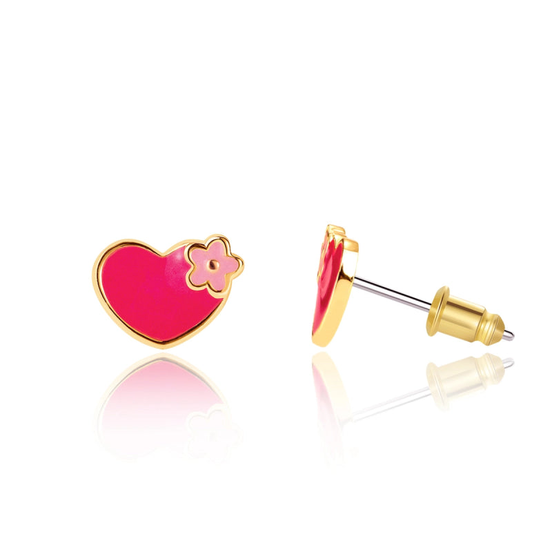 Hypoallergene kinderoorbellen hearts and flowers - Staartjes en Strikjes